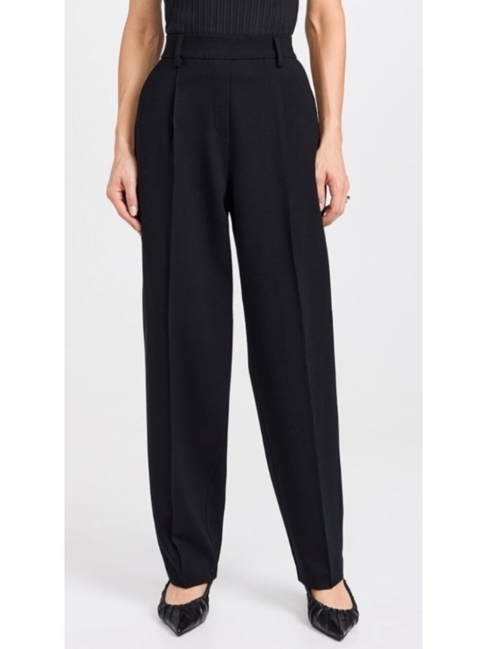 NEW Spanx Ponte Barrel Pants Black High-Rise Stretch Relaxed-Fit Business Casual